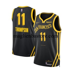 Maglia NBA Golden State Warriors Klay Thompson 11 Nike 2023-2024 City Edition Nero Swingman - Uomo